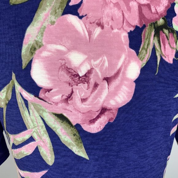 Navy Floral Large Stretch Dress Pockets VC50088 - Picture 5 of 6